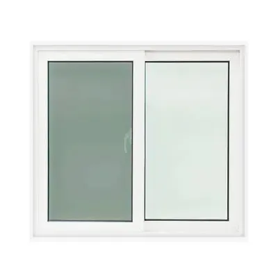 หน้าต่างบานเลื่อน UPVC 2 บาน (SS) กระจกนิรภัยพร้อมมุ้งไฟเบอร์ WORLDVIEW รุ่น T10 ขนาด 120 x 110 ซม.