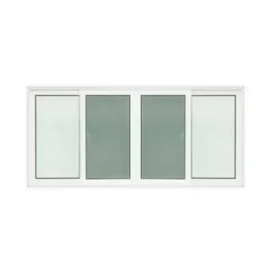 หน้าต่างบานเลื่อน UPVC 4 บาน SSSS กระจกนิรภัยพร้อมมุ้งไฟเบอร์ WORLDVIEW รุ่น T10 ขนาด 240 x 110 ซม.