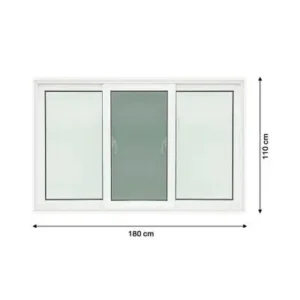 Alternative view of หน้าต่างบานเลื่อน UPVC 3 บาน (SFS) กระจกนิรภัยพร้อมมุ้งไฟเบอร์ WORLDVIEW รุ่น T10 ขนาด 180 x 110 ซม.