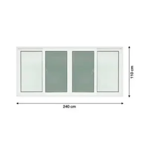 Alternative view of หน้าต่างบานเลื่อน UPVC 4 บาน SSSS กระจกนิรภัยพร้อมมุ้งไฟเบอร์ WORLDVIEW รุ่น T10 ขนาด 240 x 110 ซม.